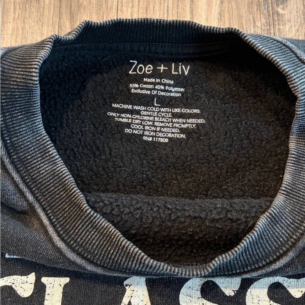 Zoe + Liv Sweatshirt Crewneck - American Classic - Size L - Picture 3 of 3